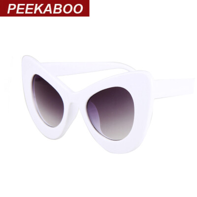 

Peekaboo 2017 cat eye vintage sunglasses women top fashion white oversized sexy cats sun glasses for women black red lentes