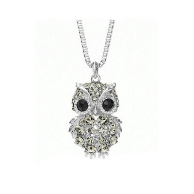 

Yoursfs@ Mothers Day Jewelry Owl Pendant Chain 18K White Gold Plated Charm Sweater Chain Austrian Crystal Long Necklace for Women