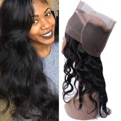 

Pre Plucked 360 Lace Frontal Closure Natural Hairline Peruvian Virgin Hair Body Wave Lace Band Frontal Closure with Baby Hair