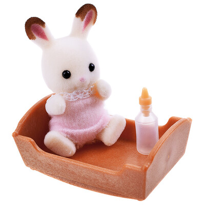 

Sambler family Japanese brand princess toy girl doll simulation forest family home flocking rabbit dolls - chocolate bunny baby SYFC34108