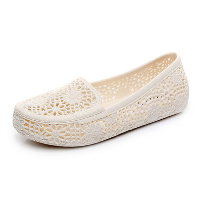 

Piaobu Cave shoes female summer shallow mouth flat white sandals hollow sandals soft bottom 01814