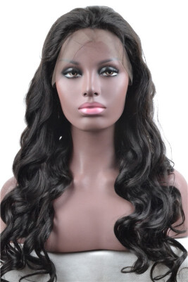 

STOCK 130% density wavy full lace wigs 100% Virgin Brazilian Human hair glueless full lace wigs