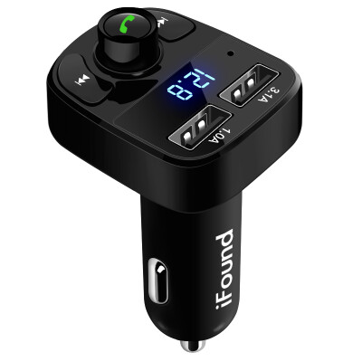 

ifound Car mp3 player Car Charger Bluetooth Speakerphone FM Transmitter Receiver Cigarette Lighter Dual USB Car Charger FZ