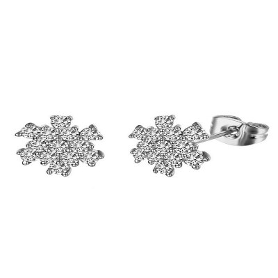 

Yoursfs@ Gold Plated Earrings Vintage Crystal Women Fashion Jewelry Snowflake Studs Gift