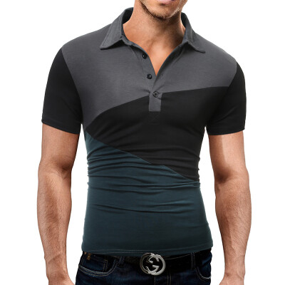 

Brand Men'S T Shirt 2017 Summer Fashion Lapel Short-Sleeved Tees Male Camisa Casual T-Shirt Slim Male Tops Tees DD02