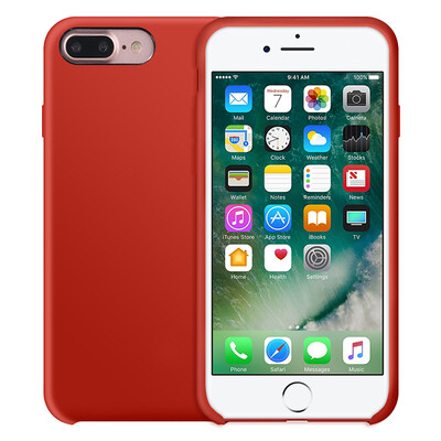 

【Black and black color optional - original feel】 Supermodel iPhone 7 Plus mobile phone case Apple 7plus liquid silicone mobile phone shell male and female anti-drop silicone mobile phone sets red suitable for iPhone 7 Plus 5.5 inches