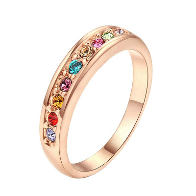 

Yoursfs@ Eternity Women Crystal 18k Gold Plated Bridal Promise Ring