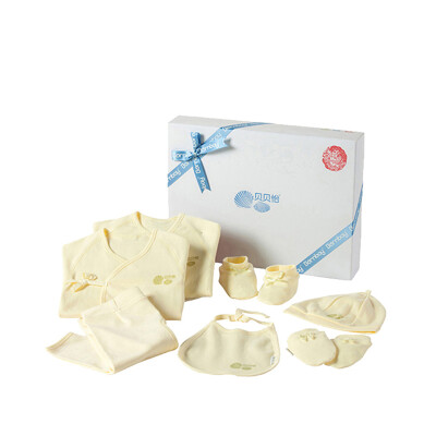 

Beibei Yi Bornbay gift box spring newborn full moon gift box package spree BB8051 light powder 03 white heaven&earth cover gift box seven sets of 6 months 66cm