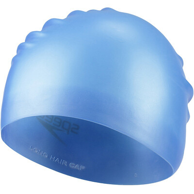 

Speedo speedo 11400864 increase swimming cap long hair water protection ear men&women adult silicone swimming cap lake water blue