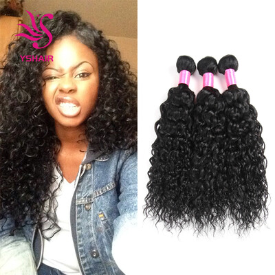 

Malaysia Water Wave Virgin Hair Weave 3 Bundles 100 Unprocessed Human Hair Extensions Natural Color 95-100gpc