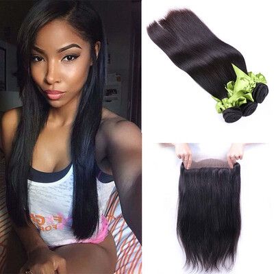 

Brazilian 360 Lace Frontal Closure Natural Hairline Brazilian Virgin Hair straight 360 Lace Band Frontal Closure with straight Hai