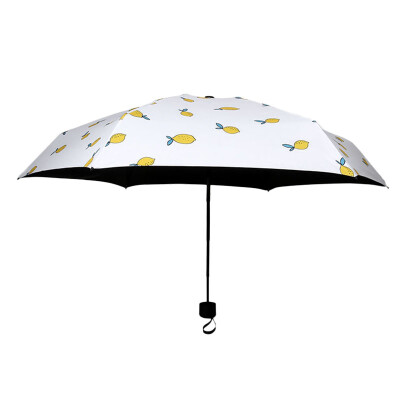 

Flower set sun umbrella umbrella umbrella capsule umbrella sun umbrella 5 fold mini ultra light Chinese Valentines Day birthday gift rain&rain dual-use fresh lemon