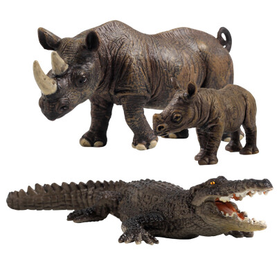 

SURPRESA V Animal Set Toy Gift for Kids Rhinoceros Crocodile 3pieces of one set