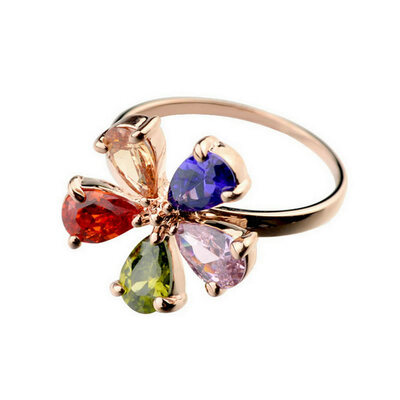 

Yoursfs@ Luxury colours zircon Big Flowers Rings For Women Rhinestone Wedding Engagement Ring Fashion Jewelry Anel