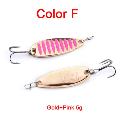 

1PC Top Quality Fishing Lures 7 color fishing tackle 3-5-7.5g metal Lure fishing bait 6-8-10# high carbon hook spoon lures