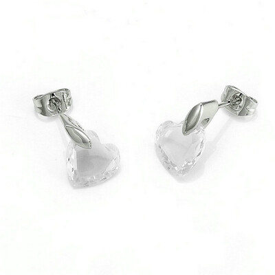 

Yoursfs Love Heart Cubic Zirconia Rose Gold Color Stud Earrings CZ Stone Fashion Jewelry For Women Earring Wholesale