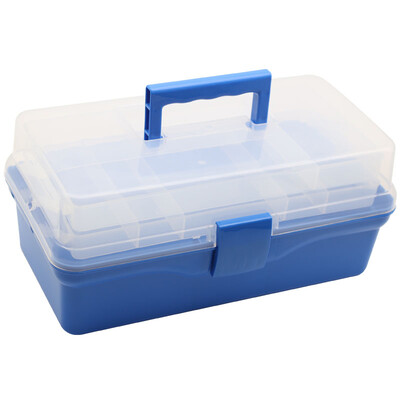 

Forgestar 14-inch Home Handheld Storage Box Orange Three-layer Art Kit Parts Medicine Box G569