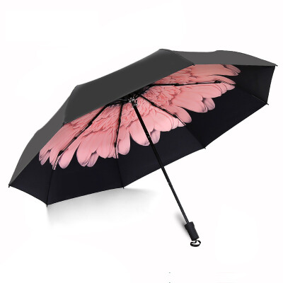 

C'mon rouge daisies A1736 umbrellas sunblocks vinyl black umbrella folding umbrellas sun umbrellas women UV protection