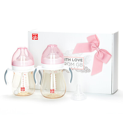 

Jingdong supermarket] gb good boy wide caliber PPSU bottle gift box - pink (small hungry magic series