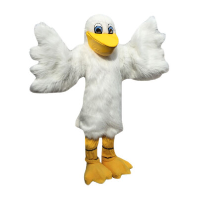 

White Pelican Seabird Mascot Cartoon Costume Langteng Real Picture