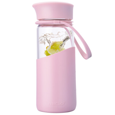 

MIGO glass water cup 04L with a lid of a portable cup of tea travel travel glass bottles men&women flower powder