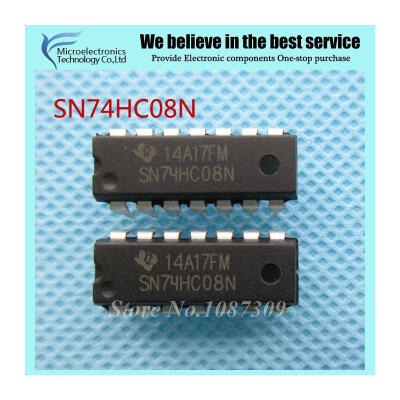 

50pcs free shipping 74HC08N SN74HC08N 74HC08 SN74HC08 DIP-14 Logic Gates QUAD 2-INPUT AND GATE new original