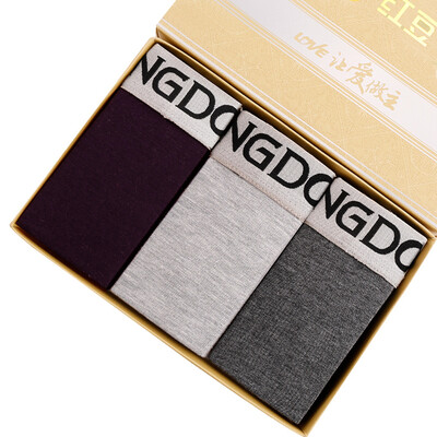 

Red beans hongdou men modal cotton shorts flat angle underwear 3 gift box 185105