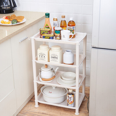 

LONGSTAR Kitchen Storage Shelves 4 Layers Removable Storage Shelves White L-060