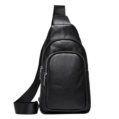 

Caroris Men's Chest Pack Leather Messenger bag Fashion wild shoulder bag N0003
