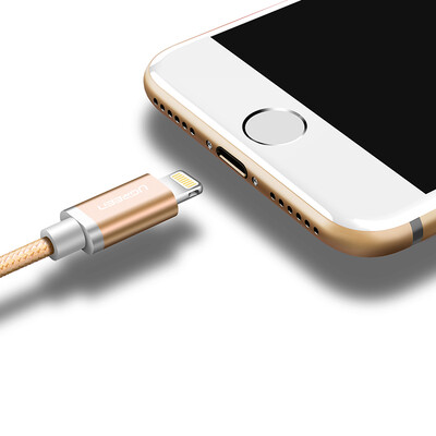 

Green Alliance MFi certified Apple data cable charging line phone USB charger line power cord support iphone5s 6s 7 Plus SE ipad 1 m 30587 Tu Hao gold