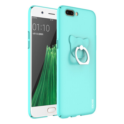 

ESCASE OPPO R11 mobile phone case to send the chain buckle all-inclusive paint skin feeling series hard shell protection skin feeling blue