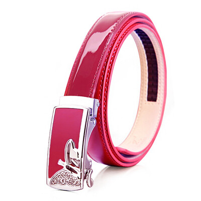 

Seven wolves ladies belt Bunny cowhide automatic buckle Ms belt fine paragraph dress belt 7A427062500 rose red