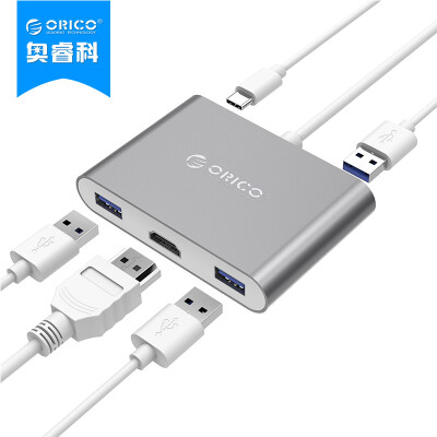 

Вращение разветвитель HD ORICO (ORICO) RCH3A USB3.0 HDMI Type-C MACBOOK алюминиевый концентратор HUB глубокого преобразования пространства комплект серый