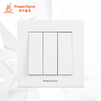 

PowerSync) ASWSCGS3S9 wall switch 86-type panel three-hole five-hole socket single control dual doorbell switch simple white
