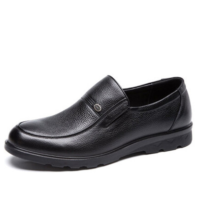 

Aokang Aokang the first layer of leather feet round feet comfortable wear-resistant business casual shoes 165011285 black 43 yards