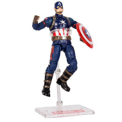 

Marvel Avengers Alliance for children&39s toys Captain America doll doll model joints movable desk ornaments with a base color boxed 7-inch