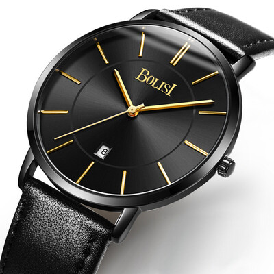 

BOLISI 8245 Мода Ultra Thin Big Dial Кварцевые наручные часы с датой для мужчин
