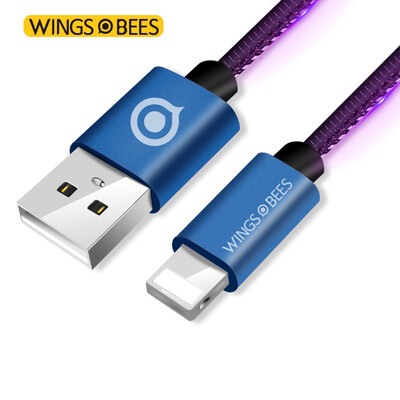 

Bee wing apple color line 6 / 6S / 7 data line 1 meter purple rose red mobile phone charger line power cord support iphone5 / 5s / 7P / SE / ipad air mini