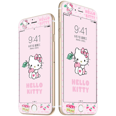 

Отличный плюс подлинный HelloKitty Apple iPhone7 Plus закаленная пленка углеродного волокна мягкая сторона закаленная стеклянная пленка флеш-фильм цвет вишня Кэти