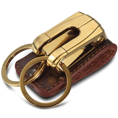 

ZOBO Genuine Car Keychain Wearing Hanging Assortment Keychain Lifting Keychain ZB-912 Gold Leather Car Strap Gift Birthday Gift