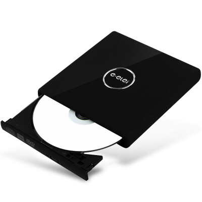 

е лей (е-elei) 8-ступенчатая USB2.0 внешний диск внешний DVD привод горелки внешний привод мобильный черный (совместимый с Windows, Apple / EL-R3K)