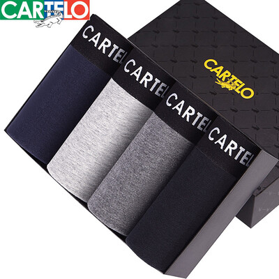 

CARTELO men&39s underwear comfortable breathable flat pants cotton waist pants male 4 gift box  185110