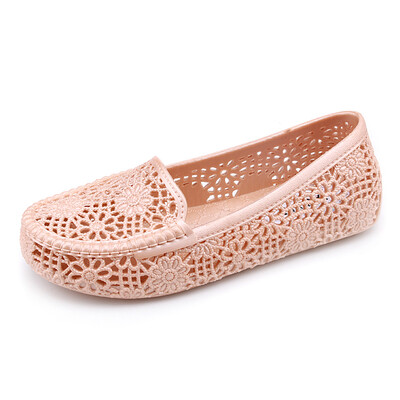 

Piaobu Cave shoes female summer shallow mouth flat white sandals hollow sandals soft bottom 01814