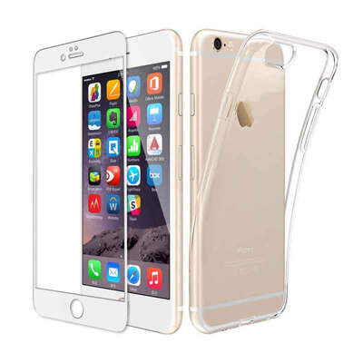 

Корпус мобильного телефона для iPhone 8 / 7Plus для iPhone 8 / 7Plus Корпус для iPhone Apple iPhone / 7 из прозрачной мягкой оболочки + полноэкранная белая закаленная стеклянная пленка 5.5-дюймовая оболочечная пленка