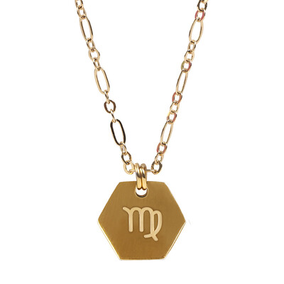 

SURPRESA V Zodiac Necklace Plated Golden Pendant Constellation Necklace Astrology Choker