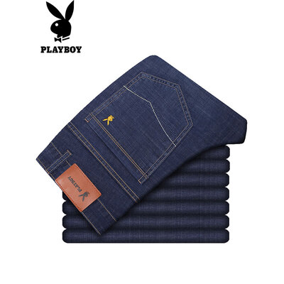 

PLAYBOY Playboy Jeans Men&39s Summer Men&39s Business Denim Pants Elastic Slim Pants 17141085 Platinum Munich 32 2 feet 5