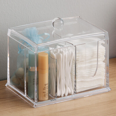 

ORZ Acrylic Storage Box Cotton Pad Swabs Q-Tip Lipstick Jewelry Organizer Case Cosmetic Makeup Storage Bin Bathroom Organizer