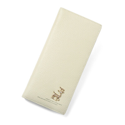 

Woodpecker TUCANO ladies wallet sweet deer pattern suede leather long wallet WAB1071A-89R3 pink