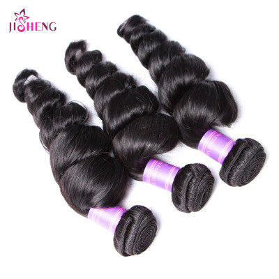 

8A Indian Virgin Human Hair Wave Loose Curly Hair Weaving 1 to 3 Bundles Natural Black Loose Curly Remy Hair Extensions