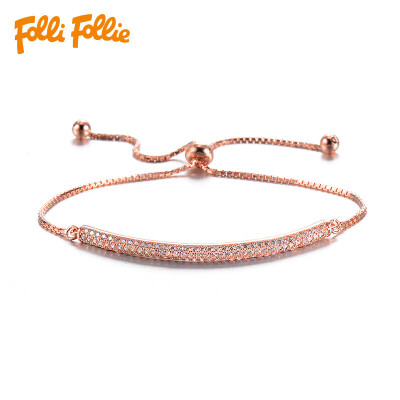 

Folli Follie Ms. Fuli Li SILVER SNOWFLAKE series rose gold diamond bracelet 3B16S042RC